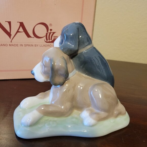 Lladro NAO Spanish Porcelain Two Pups Dog Figurine #1046 Dos Cachorros With Box - Picture 5 of 12